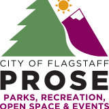 PROSE Logo for City of Flagstaff with tree and mountains